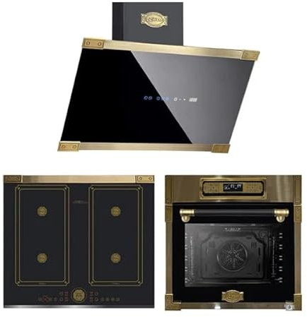 Kaiser Set - Forno da incasso Retro 80L EH 6726 AD+ AT 6445 AD Cappa aspirante a parete 60 cm, KCT 6745 FI AD piano cottura a induzione 60 cm