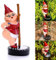 Myqiqi Statuette de nain de pole dance drôle pour jardin féérique ou décoration d'intérieur - Deux tailles 12 cm et 17 cm - Rouge - S