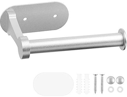 Toilettenpapierhalter Selbstklebend, Toilettenpapierhalter Ohne Bohren, Rollenhalter, Klorollenhalter, Klopapierhalter, Küchenrollenhalter, für Bad, Toilette, Küche, Ohne Bohren oder Bohrbar (Silber)