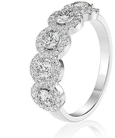 925 Sterling Silber Sparking Carbon Diamond Moissanit Eheringe für Frauen Brautschmuck