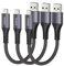 Maxonar Cable USB C Corto 30cm/0.3M 3Pack [10Gbps Datos] USB3.2 Gen2 Tipo C Android Auto Cable QC3.0 3.1A USB A a C Cargador rápido para Samsung Note 20 Galaxy S23/S22/S21 Z Flip 5 Pixel 8 Pro gris
