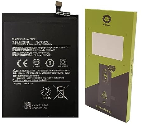 OH-BOX® Bateria Compatible con Xiaomi BN62 Xiaomi Poco M3 / Redmi Note 9 4G / Redmi 9T (M2010J19CG)