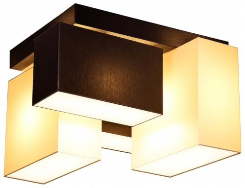 Deckenlampe Deckenleuchte Milano B2/2 MIX Lampe Leuchte Top Design 4 flammig (Creme-Braun)