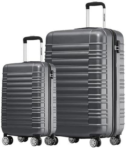 TRVLMORE Koffer & Trolleys - Koffer Set, Kofferset 2 Teilig, Handgepäck Koffer, Hartschalenkoffer Groß, Reisekoffer mit Rollen Groß - Trolley Handgepäck - Handgepäck Trolley Luggage - Grau