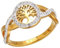 PAURO Femme Acier Inoxydable Bague Ronde Creuse à Zirconium Cubique Très Polie avec Arbre de Vie Or Taille 60