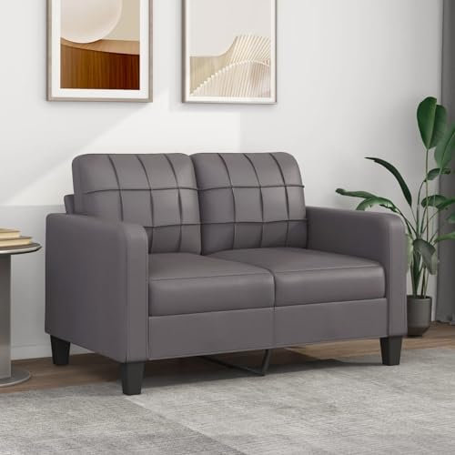 ZEYUAN 2-Sitzer-Sofa Grau 120 cm Kunstleder, Sofa Wohnzimmer, Jugendsofa, Relaxsofa, Sofas & Couches, Sofa Für Schlafzimmer, Jugend kidzimmer