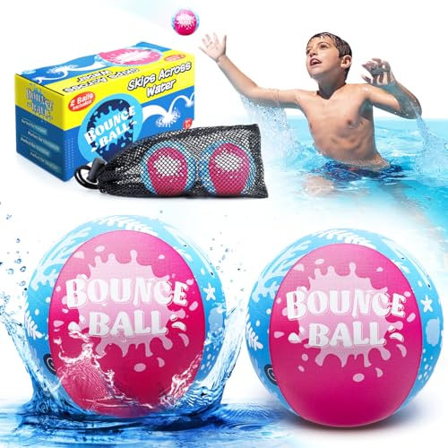 Swimming Pool Toys, 2 Pack Water Bouncy Balls, Beach Ball for Summer, Toys Games for Kids 5-8-12 Birthday Gifts