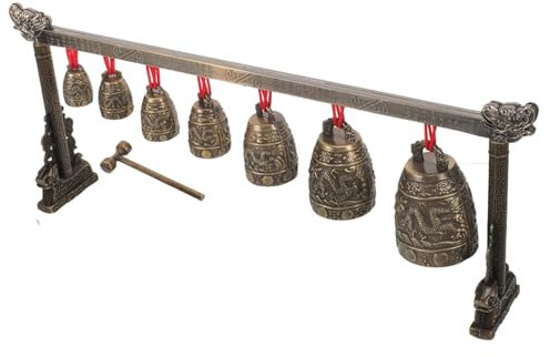 SAFIGLE Chinesisches Glockeninstrument Vintage Stil Zinklegierung Percussion Instrument Antike Glocke Dekoration Handwerk Chime
