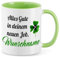 Tasse mit Spruch - Alles Gute in deinem neuen Job + Wunschname - Kaffeetasse - spülmaschinenfest & beidseitig bedruckt (Hellgrün)