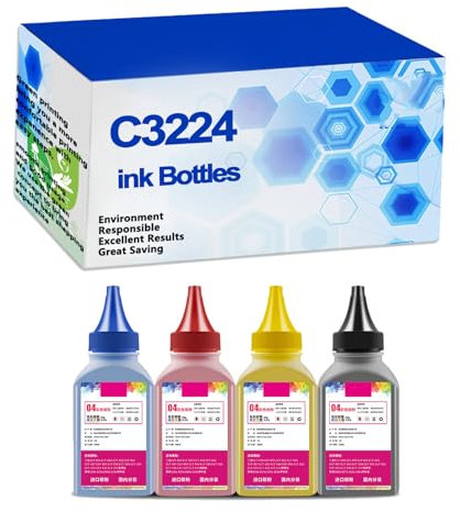 Anwat C3224-kompatible Tintenflaschen als Ersatz für Lexmark C3224 (C3210K0 C3210C0 C3210M0 C3210Y0). Zur Verwendung mit dem Drucker C3224dw C3326dw C3426dw MC3224adwe MC3224dwe MC3224i.,Sets-1 Pack