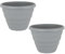 (Set of 2) - 40cm Round Beehive Plastic Planter 22L Large Capacity Soft Grey Upcycled Garden Planter for Flowers/Vegetables/Plants Indoor and Outdoor Use Planter Pot - Lightweight & Weather Resistant