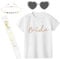 Angenster Braut Tshirt Set, Jga Shirt Frauen für Braut & Teams Braut Tshirt mit Jga Armbänder Brille und Jga Schärpe, Junggesellenabschied Frauen T-shirt für Hochzeit Parties (Weiß A, M)