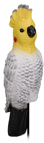 Relaxdays Papagei Deko, Kakadufigur mit Stab, HxBxT: 51 x 7 x 8 cm, für Garten und Balkon, Kunststoff, Vogeldeko, bunt