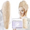 FREATECH Großes Mikrofaser Handtuch Haare 86 x 26 cm, Dicke Super Saugfähige Haarturbane für Nasses Haar, Anti-Frizz Haartrockentuch mit Gummiband für Frauen, Langes Dickes Lockiges Plopphaar, Kamel