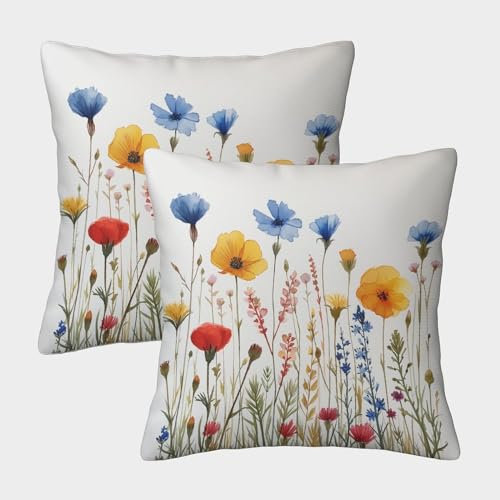 FPAKAKIIE Blumen Kissensofakissen 2 Stück Set Heimdekorationen Rich and Colorful Kissenbezüge Für Sofa Wohnzimmer Schlafzimmer 40x40cm