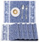 JEMIDI 6er Set Tischset mit Blumenmuster - 6 Tischsets aus Baumwolle - 6X Boho Platzdeckchen Platzset aus Stoff Floral Design - Tisch Sets Platzsets Placemats - Blau