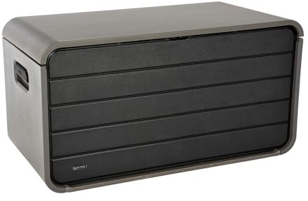 LIFETIME Gartenbox Space XL | 625 L | Grau | Kissenbox & Auflagenbox | mit Gasdruckfeder | Schlossvorrichtung | HDPE Kunststoff | Tragegriffe | wetterfest & UV-beständig
