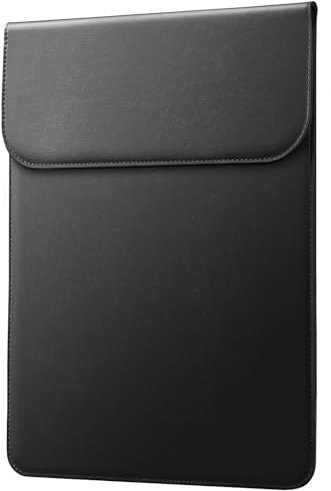 JETech Custodia Sottile Laptop per MacBook Pro 14 Pollici (M4/M3/M2/M1, 2021-2024), Pelle PU con Chiusura Magnetica (Nero)