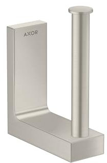 hansgrohe AXOR Universal Rectangular Replacement Paper Roll Holder, Metal, 42654, Colour: Stainless Steel Look