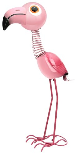 Mloarts Grande statue de jardin flamant rose en métal de 86,4 cm de haut, décoration extérieure, finition résistante à la rouille, couleurs vives, emballage cadeau élégant pour décoration de la maison