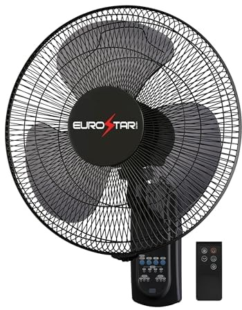 EUROSTAR FWF16B 16 Wall Fan with Remote, Black