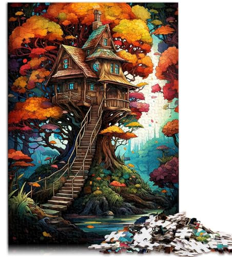1000-teiliges Puzzle für Erwachsene, Baumhaus-Wälder, anspruchsvolles, schwieriges Puzzle, tolles Geschenk für Spiele, 26x38cm, für Teenager ab 14 Jahren