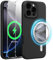 Xiltlly Cover Magnetica in Silicone Liquido per iPhone 16 Pro 6,3 Pollici con 2 Pezzi Vetro Temperato, Compatible con MagSafe Magneti Integrati, Custodia Antiurto AntiGraffio per iPhone 16 Pro, Nero