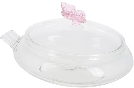 HEALLILY Tetera De Frío Vidrio Transparente Resistente Al Calor Con Tapa Para Preparar Té Frío Para Fiestas o Salón De Té