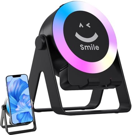 Genérico Altavoz Pequeño,Altavoz Compacto con Soporte y Luz - Tecnología Inteligente para Dormitorio Viaje Baño Cocina