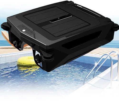 YANGYMM Solar Pool Skimmer, Automatischer Poolreiniger mit Solarpanel, Roboter Poolreiniger, Automatischer Poolreiniger mit Zwei Motoren