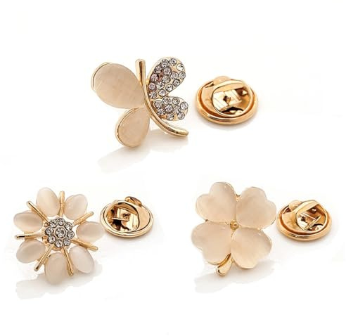 XENQITO 3 Broches pour Femme, Broches et Pins Fantaisie, Mode, Fixation de Vêtements, Élégant, Cadeau pour Filles