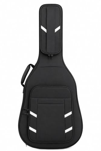 Generisch Westerngitarre Tasche Gigbag 25 mm Polsterung – Deluxe Gitarrentasche Rucksacktasche mit Zubehörfächern & Luxus-Tragegurten – Wasserabweisend, stoßfest & bequem für alle 6-saitigen Gitarren