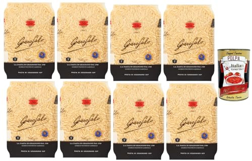 Italian Gourmet Pasta Orzo 8 x 500 g – Italienische Reisform-Pasta aus Hartweizengrieß, ideal für Suppen, Salate & mediterrane Rezepte, al dente Genuss + Italian Gourmet Polpa