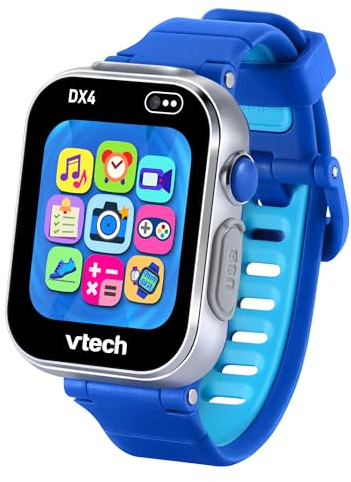 VTech KidiZoom DX4 Smartwatch, Blau, Dual-Kamera für Fotos und Selfies, Spiele, Schrittzähler, vertikales Farbdisplay, Musik-Player, ESP-Version