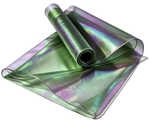 Organza Stoff Glitzerstoff mit Holografischem Effekt, 5m x 1.5m Tüll Meterware für Prinzessinnenkleider, Hochzeitskleider Faschingskostüme, DIY,Schimmernder Transparenter Stoff (Schwarz, 150X500CM)