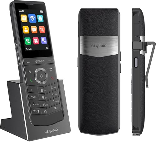 WLAN IP Telefon schnurlos für Fritzbox & Telekom, GEQUDIO GW-20, IP67 | IP67 wasserdicht · Wi-Fi 6 Modul · WLAN Roaming · Bluetooth · SIP Standard für Fritzbox & Telekom · Edition 2026