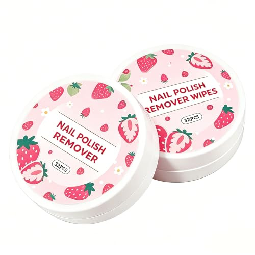 64PCS Nail Varnish Remover Pads - Nail Polish Remover Pads in 2 Boxes - Lint Free Wipes for Finger Toe Nails, Perfect for Travel, Not for Gel Polish
