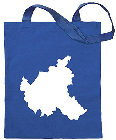 Kiwistar - Baumwolltasche - Royalblau - Hamburg Deutschland Silhouette - Tragetasche Stoffbeutel Umhängetasche Langer Henkel