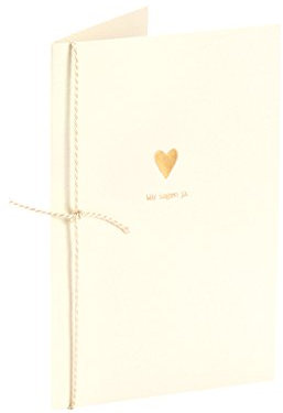 Rössler Papier - Serie Pure Love, Brilliant - Doppelkarten Wir sagen ja. und Herz - B6hd/B6, 1 Blisterpackung mit 4 Karten