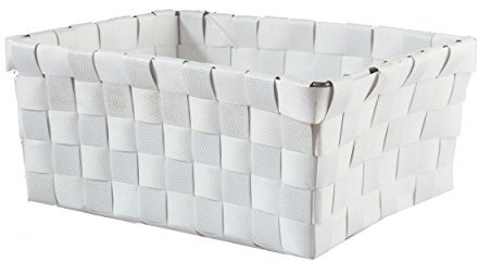 MSV Aufbewahrungskörbchen Aufbewahrungskorb Aufbewahrungsbox Organizer Badkorb 19x14x8 cm - Weiß