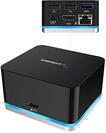 SABRENT Mini Docking Station Continuum USB Tipo C 5 Porte, Supporta Fino a 3840x2160 a 30Hz (DS-CMND)