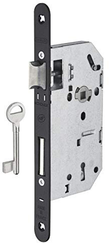 THIRARD - Serrure encastrable Monomax NF à clé pour porte de chambre, axe 50mm, bouts ronds, 1 clé