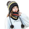 Frauen Strickmütze Schal Set Winter Warm Verdicken Häkeln Bobble Pom Pom Mütze Hut Cap Outdoor Ski Snowboard Cycle Bobble Säumen Hüte mit Fleece-Futter für Damen Mädchen Indoor und Outdoor