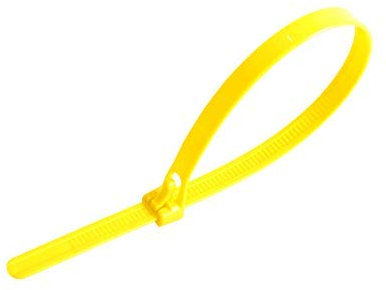 Gocableties Kabelbinder Wiederverschließbar gelb, 250 mm x 7,6 mm, 100 Stück, Premiumqualität Wiederlösbar, Wiederverwendbar Set