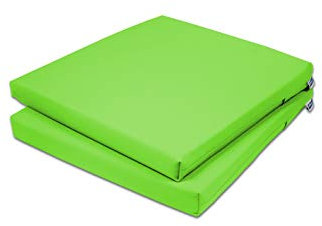 Rollmayer 2er Set Stuhlkissen Stuhlauflage Sitzkissen Sitzpolster Auflage für Stühle in Haus und Garten Kollektion Vivid (Seladongrün 24, 40x40x4cm)