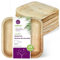 GoBeTree Platos Desechables de Hoja de Palma 25 Platos Cuadrados de 20 cm. Vajilla para barbacoas, picnic y Fiesta de cumpleaños, Similar al bambú, más fuerte que platos de papel