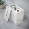 AJ Toilet Cleaning Tidy Box Bathroom Compact Small Storage Unit White Marble effect