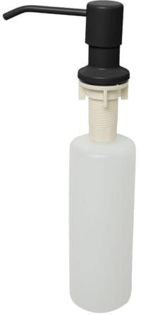 ADGO Einbau Seifenspender für Küchenspüle, Spülmittelspender Küche, Pumpe für Flüssige Spülmaschinen, Seifenpumpe, Eingebaute Design-Nachfüllung von Oben Schwarze Matte 400 ml