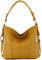 modamoda de T202 Damen Leder Henkeltasche Schultertasche handmade in Italy, Farbe:Senfgelb