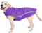 Wasserdichter Hundemantel Hundejacke mit Kragenloch Klettverschluss Fleece gefüttert reflektierender Wintermantel für mittelgroße große Hunde Lila 6XL